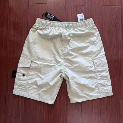 2026 Compass Patch Badge Cargo Shorts Italian Luxury Brand Style 3 Labels Men’s Quick Dry Casual Multi-Pocket Cargo Beach Shorts