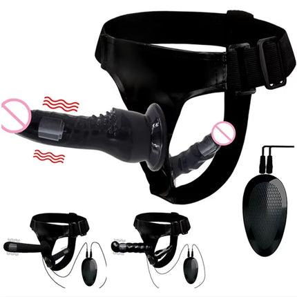 Strap On Big Dildo Vibrator Strapon Ultra Elastic Harness Belt  Adult Sex Toys For Woman Lesbian Double Penis Realistic Dildos