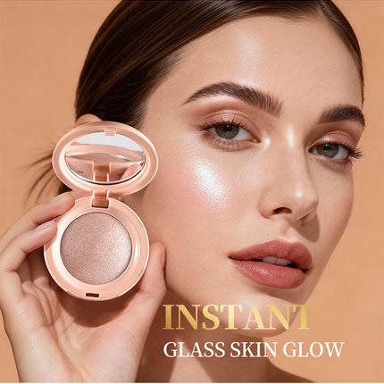 LongLasting Waterproof Face Highlighter Powder Instant Silky Skin Glow Baked Shimmer Illuminator Makeup Contouring Glitter
