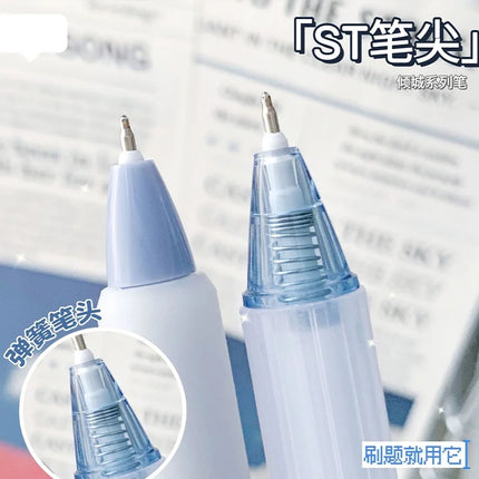 7 pieces/box Minimalist Transparent 0.5mm Gel Pen Fashion Office Signature Pen Creative Multifunctional
