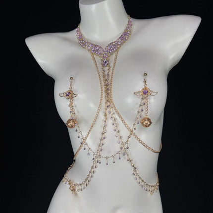 Amethyst Bell Nipple Clip All-in-One Erotic Nipple Chains 5 Sizes of Butt Plugs Breast Stimulation Sexy Accessories BDSM Sex Toy