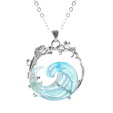 1/3PCS Ocean's Oath Wave Decorative Ring Necklace Earrings Jewelry Set For Women Gift Fashion Sky Blue Decoration Jewelry Gift