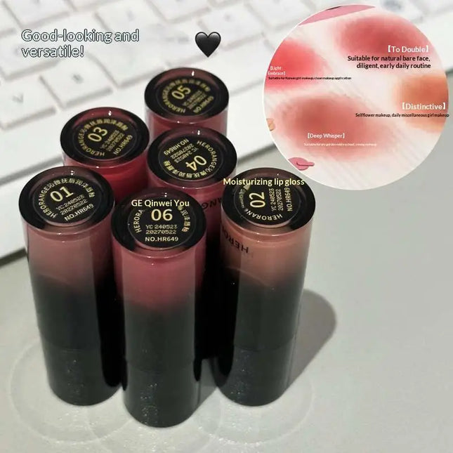 1Pc HERORANGE Mirror Water Light Lip Gloss Mirror Lasting Liquid Lipstick Moisturizing Lip Tint Natural Nude Lip Makeup Cosmetic