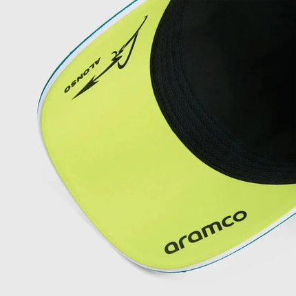 Aston Martin Motorsport Man Racing Hat Fernando Alonso Signature Print Baseball Cap Fashion Outdoor Sports Breathable Sun Hat