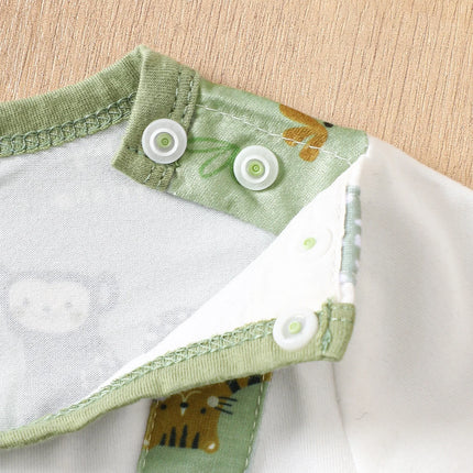 IURNXB Infant Koala Animal Print Romper for Boy Girl Newborn Baby Faux Two-Piece Bodysuit Short Sleeves Casual Play Wear 1-18M