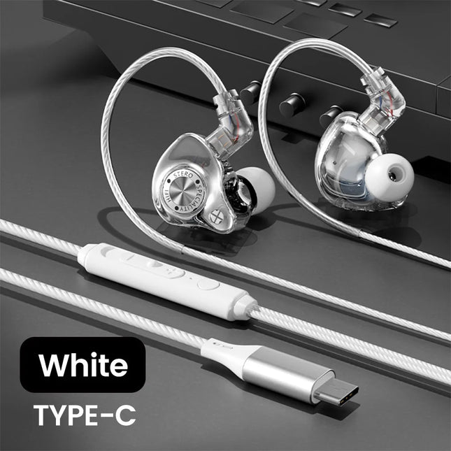 Original 15D Super Bass In Ear Headphone With Mic 3.5mm AUX/Type-C Digital Chip Headset For iPhone 17 Huawei Xiaomi Android