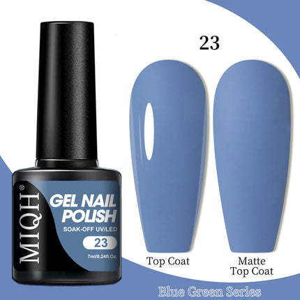 7ml Gel Polish, Blue Gel Nail Polish Fall Winter Colors Ice Blue Green Series Gel Polish Dark Blue Navy Blue Sparkle Soak Off UV
