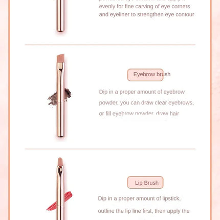 5 In 1 Portable Retractable Makeup Brushes For Foundation Eyebrow Lip Eyeshadow Loose Powder Cosmetic Set Makeup Brush Tools