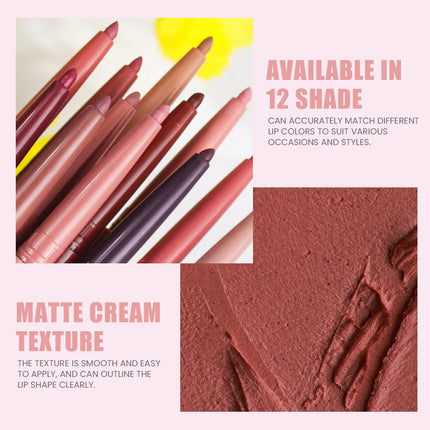 Matte Lip Liner Lipstick Pen, Waterproof Long-lasting Non-sticky, Natural Lip Makeup Look, for All Lip Types, Perfect Gifts