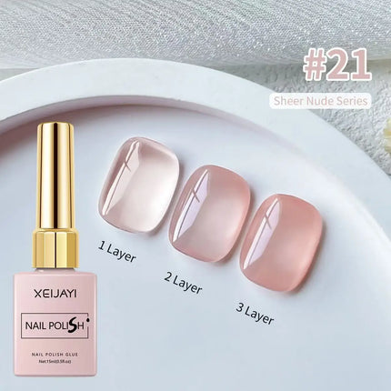 8 Colors Gel Nail Polish Kit 15ml Stained Glass Gel Polish Pink, Blue, Nude Color Nail Art Gel Polish for Uv Lamp Manicure Goods