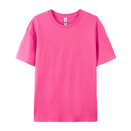 100% Cotton Solid T-shirts Men Women Short Sleeve Fashion Brand Trend Casual Soft Clothing Tees Customized Products Summer Tops