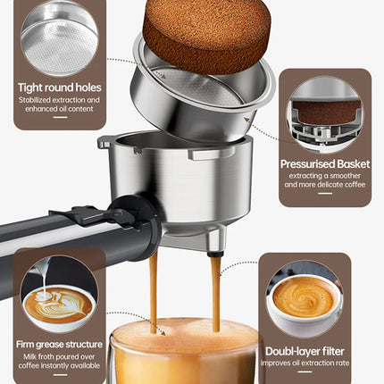 Cafelffe  4-in-1 Coffee Maker Hot/Cold Dolce gusto nespresso machine ESE Pod Ground Cappuccino Espresso Coffee Machine cafetera
