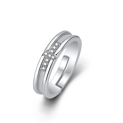Hot 925 Sterling Silver Ring AAA Zircon Adjustable Simplicity Fashion Exquisite Women Jewelry Accessories Wedding Party Gift