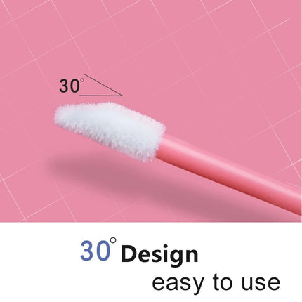 Kekelala 50Pcs Disposable Lip Brushes Lipstick Gloss Applicators Makeup Swabs Micro Cleaning Brush Tools For Eyelash Extension