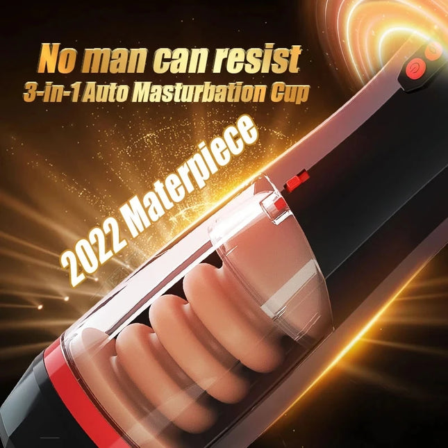 Automatic Sucking Male Masturbation Cup Inner Telescopic Vibrator Male Masturbator Vaginas for Men Sex Toy Vaginas for Men