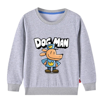 Dogman Kids Sweatshirt Autumn Children Funny Cartoon Dog Man Long Sleeve Tops Boys Anime Fashion Hoodie Girl Casual Clothes