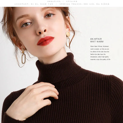 Heliar Women Fall Turtleneck Sweater Knitted Soft Pullovers Cashmere Jumpers Basic Soft Sweaters For Women 2024 Autumn Winter