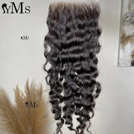 Burmese Curly Thin HD Lace Closure Only YMS Real Curly 4x4 5x5 6x6 Real HD Lace Closure Virgin Raw Hair Curly Closure Wholesale