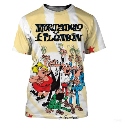 2025 New Men's Anime Graphic T-Shirt Summer Collection - 3D Printed Casual Loose Fit Round Neck Comfortable Top