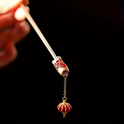 Chinese Style Koi Carrying Lanterns Auspicious Lucky Steps Shaking Ladies' Hairpins Ancient Style Elegant Hair  Hairpins