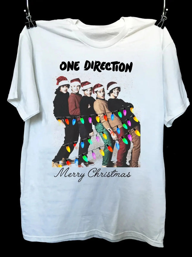 Hip Pop Y2K Tops New Vintage One Direction Band Signature T-shirt Print Cotton Short Sleeve Casual Loose Sports Streetwear Unisex