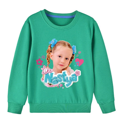 Lovely Like Nastya Sweatshirt Kids Spring Long Sleeve Coats Baby Girls Casual Clothes Teen Boys Sport Sweatshirts Children Tops