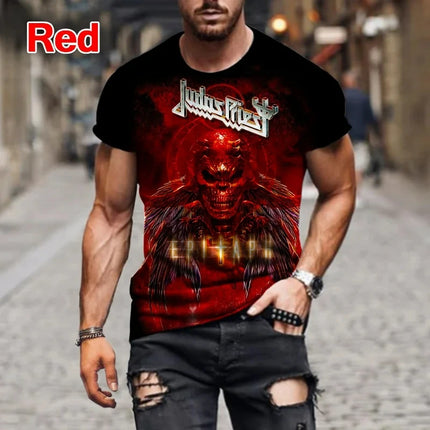 Popular Rock Judas Priest Band 3D Printed Men Women T-shirts Summer New Fashion Hip Hop Style Men's Clothing Streetwear Tees Top