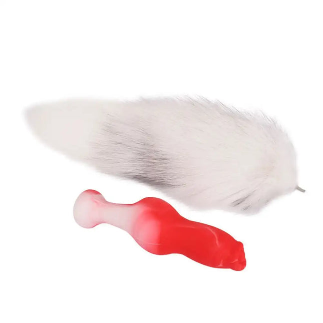 Dog Dildo With 35/65/95cm Fox Tail Silicone Butt Plug Cosplay Adult Sex Games Long Anal Plug Tail Animal Dildos for Women Penis