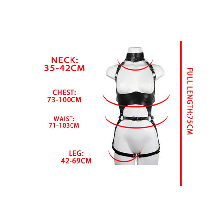 Women Sexy Sex Bondage Body Harness Belt Pu Leather Lingerie Bdsm Thigh Garter Belt Gothic Clothing Festival Rave Outfit