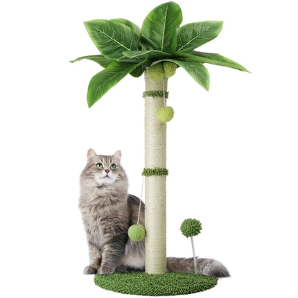 Cat Scratching Pos for Cats 65cm Tall Scratch Tree with Premium Sisal Rope Two Interactive Dangling Balls and Spring Ball Toys