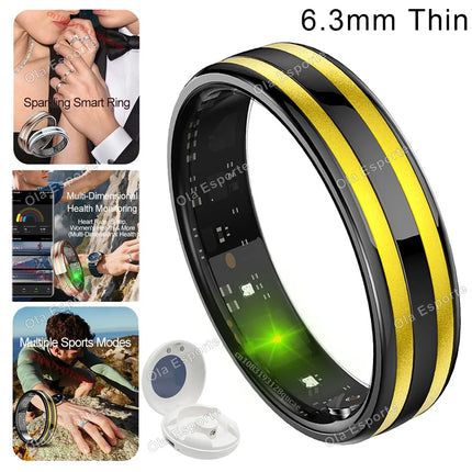 2026 New Smart Ring Temperature Heart Rate Sleep Monitoring Motion-Sensing Game IP68 Waterproof Men Women SmartRing Holiday Gift
