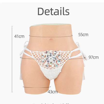 YUERUGOU K-P Men Silicone Fake Vagina Pants Sexy Butt Shemale Cosplay Crossdresser Drag Queen Hip Enhancer Pants 6 Colors