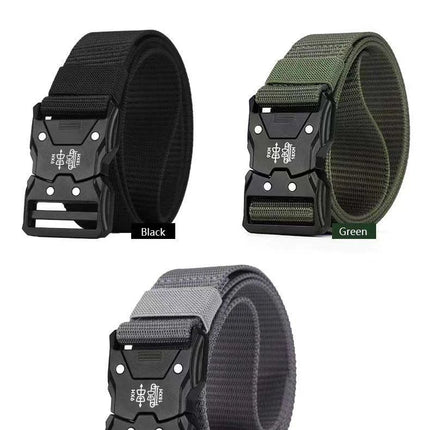 Genuine Tactical Belt Black Quick Release Outdoor Men's Belt Buckle Quick Release Elastic Belt Sport Nylon Braided Belts for Men
