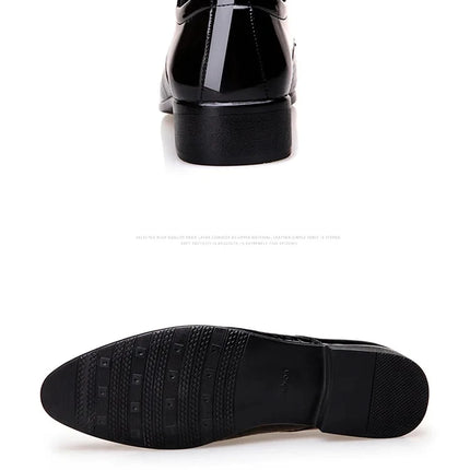 Men's Leather Shoes Black Soft Leather Soft Sole Spring And Autumn Best Man Men's Business Formal Wear Plus Size 38-48