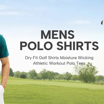 TACVASEN Mens Summer Casual Polo Lightweight Dry Fit Golf Shirts Moisture Wicking Sports Polo Shirt Workout Tees Work Shirts
