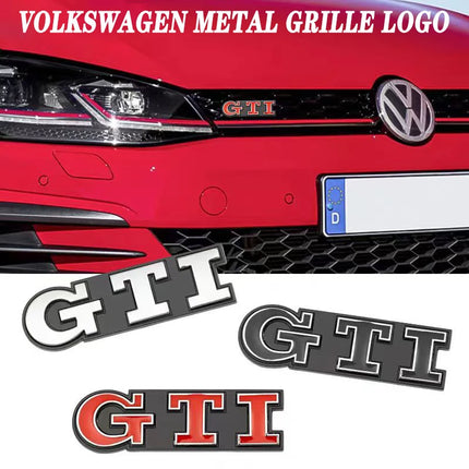 Car Front Grille Badge Metal GTI Logo Sticker For VW GTI Polo Golf 5 6 Passat B3 Scirocco Tiguan Jetta Touareg Beetle Touran CC