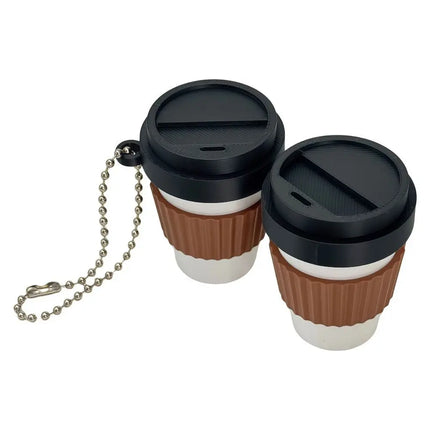 Funny 3D Printed Clicker Key Chain Simulation Sensory Finger Button Pendant Food Funny Fidget Coffee Calming Keychain Kids