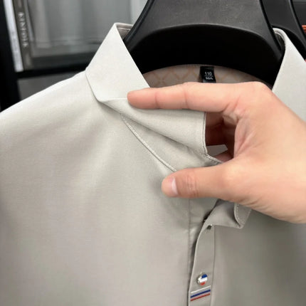 Luxury Man Short-Sleeved Polo Shirt Lapel Button Letter Embroidery Spring Casual Elegance T-Shirt Simple Business Men's Clothing