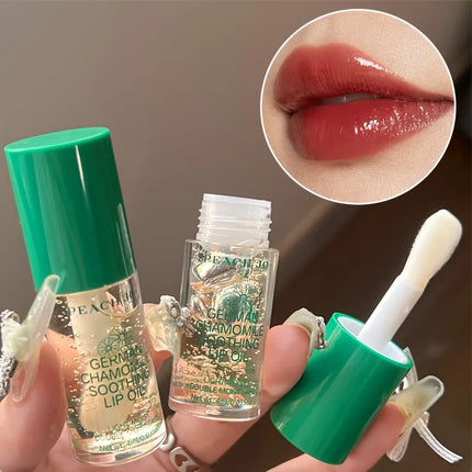 Chamomile Lip Oil, Long-Lasting Moisturizing, Nourishes Lips, Fades Lip Lines, Hydrates and Gives a Glossy Finish, Lip Care Cosmetics, Prevents Dryness, Suitable for Autumn and Winter Use, Christmas, Holiday Gift
