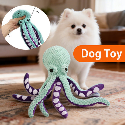 Pet Dog Plush Octopus Toy Interactive Sound Anti-demolition Home Teeth Grinding Large and Small Dog Relieve Boredom Dog Supplies