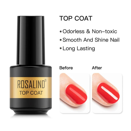 ROSALIND Temperature Changed Gel Nail Polish Soak Off Gel Varnishes Nail Art Semi Permanent Base Top Coat UV Nail Gel Polish