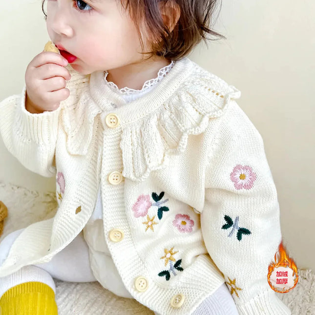 Winter Autumn Baby Girl Sweater Knit Full Sleeve Korean Infant Keep Warm Soft Princess Long Sleeve Kids Jacket Clothes 2025