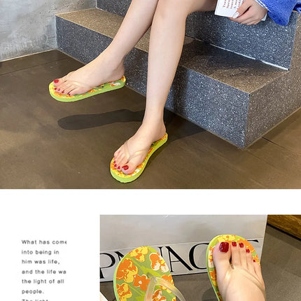 Flip Flops Trendy Summer Outerwear Fashionable Clip On Beach Slippers Anti Slip Couple'S Splint Slippers Leisure Convenience