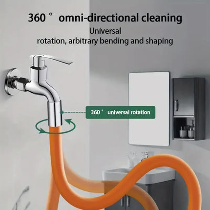Flexible Faucet Extender with 360° Rotation, Universal Water Faucet Rubber Extension Tube, Anti-Splash Design For Easy Water Flo