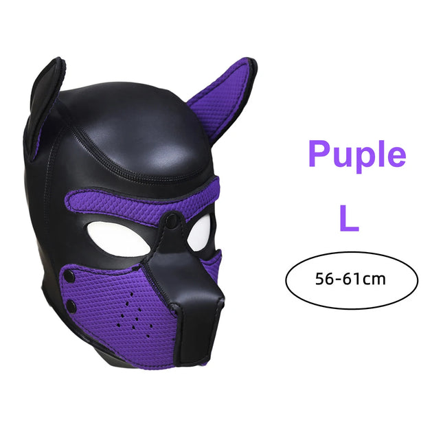 XL Size Brand New Large Size Puppy Cosplay Padded Rubber Full Head Hood Mask With Ears For Women Dog Role Play Dog Headgear