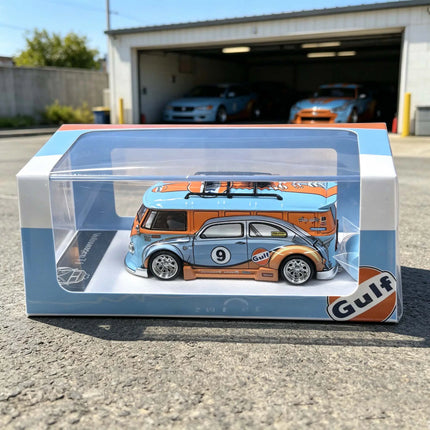 Liberty 1:64 Vw T1 Diecast Car Model Widebody Lowered Gulf Livery 2026 New Alloy Modified Van For Collectors Desktop Display Toy