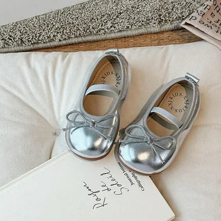 Children Little Leather Shoes for Girls 2024 Spring&Autumn New Fashion Korean Soft Bow Anti Slip Fashion Princess Single Shoes