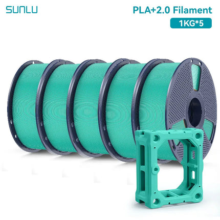 SUNLU 5KG PLA Plus 2.0 3D Printer Filament 1.75mm 1000g Spool (2.2lbs) Neatly Arranged No Knot Filament Fit Most FDM Printer