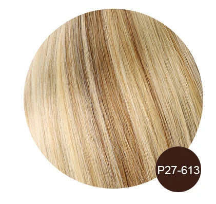 100% Human Human Hair Hair Weft 7pcs 24inch Straight Clip In Extensions #60 P27-613 Party Hair Wholesale