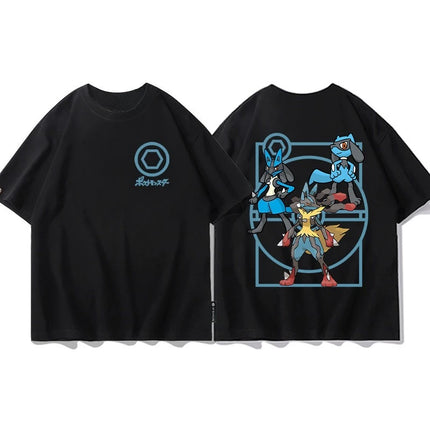2026 Summer Pokemon Charizard Evolution Double Sided Print T-Shirt 100% Cotton Oversized Couple & Family Tee for Travel & Sports